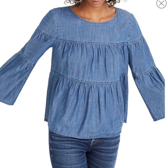 ruffle chambray top
